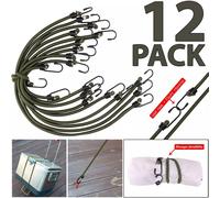 12Pcs Heavy Duty Bungee Cord Luggage Strap Elastic Stretch Rope Hooks
