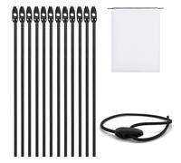 12pcs Heavy Duty Bungee Cords, 50cm Adjustable Elastic Bungee Straps, Weatherproof Luggage Rubber Rope, Multi-Purpose Shock Cord with Buckle Drawstring Bag, Elasticated Tie Downs for Caravan Camping
