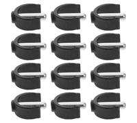 12pcs Heavy Duty Cane Pin Lock Clamp for Walking Sticks M8x28mm | Steel and ABS C Shaped Latch, Tool Free Fit for 25mm 28mm Tubes, Black Finish