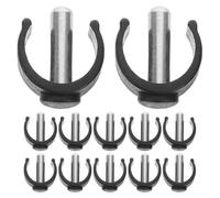 12pcs Heavy Duty Cane Pin Locks M8x28mm Steel ABS C Shaped Clamp | Tool Free Install, Black Finish, 25mm 28mm Tubing Fit, Quick Replacement for Hiking and Indoor Use