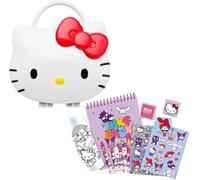 12Pcs Hello Kitty 3D Stationery Set - Kids Art & Writing Kit with Colouring Book, Crayons, Stickers & Cute Cat Case - Creative Gift for Girls & Boys Ages 3+
