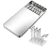 12pcs Helping Hands Soldering, Model Making Tools with Holder, Helping Hands Soldering, Silver Push-Pull Box with Clip Stands