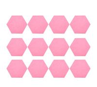 12Pcs Hex Adhesive Acoustic Panels, Sound Absorption Board for Wall, Soundproof Panels with Polyester Fiber Material, Noise Reduction Wedges for Studio Office Home Theater (Pink)