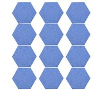 12Pcs Hex Adhesive Acoustic Panels, Sound Absorption Board for Wall, Soundproof Panels with Polyester Fiber Material, Noise Reduction Wedges for Studio Office Home Theater (Blue)
