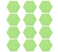 12Pcs Hex Adhesive Acoustic Panels, Sound Absorption Board for Wall, Soundproof Panels with Polyester Fiber Material, Noise Reduction Wedges for Studio Office Home Theater (Green)