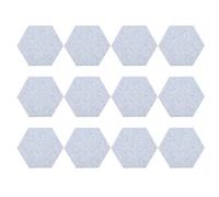 12Pcs Hex Adhesive Acoustic Panels, Sound Absorption Board for Wall, Soundproof Panels with Polyester Fiber Material, Noise Reduction Wedges for Studio Office Home Theater (Silver Grey)
