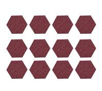 12Pcs Hex Adhesive Acoustic Panels, Sound Absorption Board for Wall, Soundproof Panels with Polyester Fiber Material, Noise Reduction Wedges for Studio Office Home Theater (Deep Red)