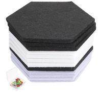 12pcs Hexagon Acoustic Panel Felt for Reverberation Control Wall Treatment | Hook and Loop Backing, Chic Decor for Recording Rooms, Meeting Walls, Cafes, Remote Work