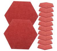 12pcs Hexagon Felt Board Tiles Red Wall Notice Board