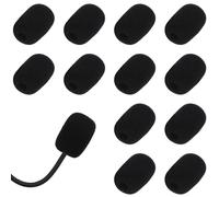 12Pcs High-Density Headset Microphone Covers Foam Windscreen, Windscreen Soft Lapel Mic Covers Pop Filter Replacement Windshield, Microphone Protector for Clear Audio