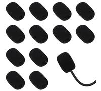 12Pcs High-Density Headset Microphone Covers Foam Windscreen, Windscreen Soft Lapel Mic Covers Pop Filter Replacement Windshield, Microphone Protector for Clear Audio
