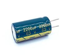12pcs High Frequency Low Impedance 63V 2200UF Aluminum Electrolytic Capacitor Size18*35mm 2200UF 63V Control circuit