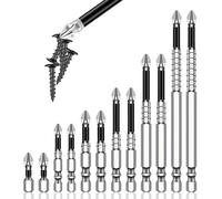 12PCS High Magnetic Screwdriver Drill Bit Set, 25-150mm Anti-Slip Impact Bits Kit Precision Magnetic Driver Bits Strong Magnetize Screw Bit for Electric Drilling