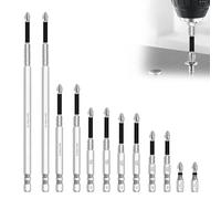 12Pcs High Magnetic Screwdriver Drill Bit Sets, Anti Slip Screwdriver Bits, Durable K5 Impact Driver Bits, 25/50/65/70/90/150mm Precision Screwdrivers Bit Kit for Electric Drill and Driver Tools