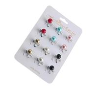 12pcs Hijab Accessories Faux Pearls Shaped Lapel Pins Women's Dress Brooches Elegant Headscarf Security Clips Accessory Minimalist Hijab Accessories