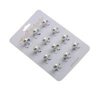 12pcs Hijab Accessories Faux Pearls Shaped Lapel Pins Women's Dress Brooches Elegant Headscarf Security Clips Accessory Pins For Hijab