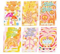 12PCS Hippie Boho Coloring Books Stay Groovy Drawing Book Mini Coloring Book Daisy Rainbow Hippie Activity Book for Retro Boho Two Groovy Birthday Party Supplies Favors