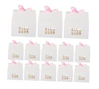 12pcs Hollow House Shape Candy Boxes Wedding Favor Boxes for Bridal Shower Parties Christmas Sturdy Paper with Ribbon for Treats Trinkets