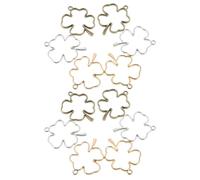 12pcs Hollow Shamrock Pendant for Women, Lucky Four Leaf Alloy Charm