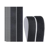 12PCS Hook and Loop Tape Strips - 2.5×10cm Self Adhesive Double Sided Fasteners - Heavy Duty Mounting Tape for Wall, Office, Cable Management, Home Use (Black)