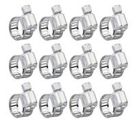 12Pcs Hose Clips 6-12mm Jubilee Clips Adjustable 304 Stainless Steel Hose Clamps Worm Drive Pipes Hose Clamps Clips