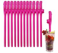 12pcs Hot Pink Hen Party Straws Hen Do Straw Drinking,Reusable Straws for Parties,Funny Cocktail Straws Naughty Drinking Straw for Bachelorette Birthday Wedding Bride to Be Hen Night Party Decorations