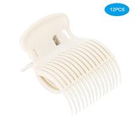 12pcs Hot Roller Clip Hair Curler Claw Clips, Replacement Hair Styling Clips for Women and Girls, Heat - Resistant Hair Sectioning Clips with Dual - Length Claws for Small to Jumbo (White)