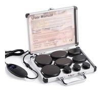 12Pcs Hot Stones Massage Set with Warmer Temperature Control and Timer, Portable Hot Rocks Basalt Massage Stones for Home Spa Warming Therapy Relaxing