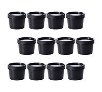 12Pcs Ice Cream Containers 100g Freezer Storage Tubs with Lids Reusable Small Ice Cream Tubs Silicone Freezer Food Storage Containers for Home Kitchen (Black)