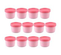 12Pcs Ice Cream Containers 100g Freezer Storage Tubs with Lids Reusable Small Ice Cream Tubs Silicone Freezer Food Storage Containers for Home Kitchen (Pink)
