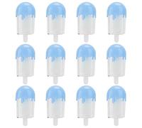 12Pcs Ice Cream Shape Candy Box Plastic Candy Case Container Wedding Party Supplies Elegant Treat Boxes with High Transparency for DIY Projects Crafts Home Decoration (Blue)