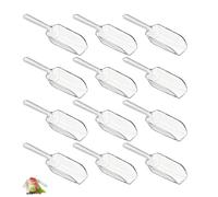 12PCS Ice Scoop, Multi-Purpose Clear Scoops Multipurpose Scooper, for Ice Powder Flour Ideal for Candy Buffet Ice Cream Coffee Tea Dog Food Dessert, Size 11cm*3cm