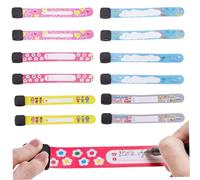 12Pcs ID Bracelets for Kids, Reusable and Waterproof Kids ID Bracelets, Adjustable Length Safety for Parties, School Field Trips, Sporting Events.