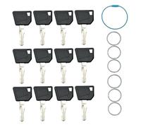 12PCS Ignition Key Compatible with J-CB 3CX Bo-mag Dynapac Te-rex Vibromax Bob-cat New Ho-lland Vo-lvo Mini Excavator Replace 14607 701 45501 14707 14603 5755124 8035807