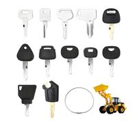 12PCS Ignition Starter Plant Key Set, Universal Plant Dumper Machine Replacement Ignition Starter Switch Spare Keys Sets for Machinery, Agricultural Vehicles, Excavators, Trucks, Graders, Dozers
