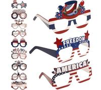 12pcs Independence Day Paper Glasses Set for Party Photo Props Adults | Unique Classy Design, Comfortable Wear, Total, Suitable for Festive Celebrations