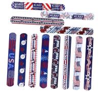 12pcs Independence Day Slap Bracelets for PVC Slap Wristbands with Patriotic Designs Fun Party Favors for Celebrations Playthings for Outdoor Activities