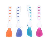 12PCS Infant Feeding Spoons Baby Fruit Puree Spoon Children Tableware with Color Changing Soft Spoon Head for Babies Learning to Eat and Cultivating Independence and Motor Skills