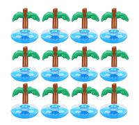 12pcs Inflatable Coconut Tree Drink Holders, Pool Drink Holder Floats for Beach Party, Tropical Themed Cup Holders with Stable Design for Swimming Pool and Outdoor Use