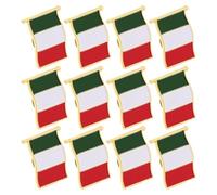 12pcs Iron Italian Flag Lapel Pin Enamel Brooch with Butterfly Clasp | Unique Shape, Elegant Design, Secure Fastening, Versatile Use for Clothing Accessories and Themed Party Decorations
