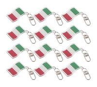 12pcs Italy Flag Keychain Cartoon Bag Pendant Lightweight Keyring for Backpacks Handbags Purses School Bags Italian National Football Souvenir Accessories
