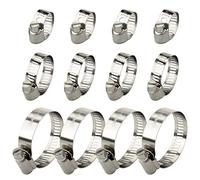 12pcs Jubilee Pipe Adjustable 304 Stainless Steel Hose Clips Set, Duct Clamps for Securing Hoses and Pipes Tube 10-16mm,16-25mm,21-44mm