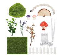 12Pcs Jumping Spider Enclosure Decor Kit - Natural Terrarium Accessories Set with Climbing Net, Moss, Mushroom Shelves, Water Feeder for Small Reptile Habitat Tarantula Gecko