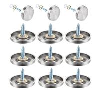 12PCS Juttzzei Screw Covers Caps, 40mm Mirror Screws with Decorative Cap Covers, Polished Stainless Steel Decorative Screws with Caps for Mirrors, Furniture Fittings, Glass, Tables, Wardrobes - Silver