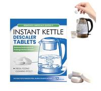 12PCS Kettle Descaler Tablets,All Purpose Limescale Remover Kettle,Powerful Descaler for Kettles & Coffee Machines,Fast Dissolving Cleaner,Water Bottle Cleaning Tablets,Cup Cleaner