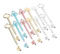 12pcs Key Shaped Writing Pens Antique Plastic Gel Ink Rollerball