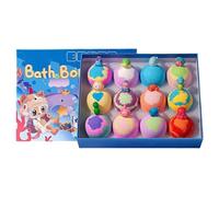 12Pcs Kids Bath Bombs Gift Set with Surprise Animal Toys Inside, Rich & Colorful Bubbles, Gentle Skin-Friendly Formula, Fun Bath Fizzies for Boys and Girls, Perfect for BathTime & Birthday Gift