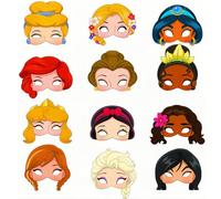 12pcs Kids Princess Masks for Party Bag Fillers,Princess Card Masks Costumes Toy Party Favors Children Masks Dress Up Cosplay Mask for Girls Women Masquerade Birthday Superhero Party Decorations