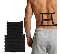 12pcs Kinesiology Tape for Lower Back, Precut Muscle Support Strips Pre Cut Fits Spine & Waist Flexible Sports Tape Patches Accessories Supplies Exercise Training Gym Daily Use (Black)