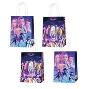 12PCS KPOP Themed Multipack Paper Gift Bags, Colourful Large Gift Bags for Presents, Sturdy Kraft Multipack Giftbags for Women/Kids, Birthday/Concert/Fan Meet/Party
